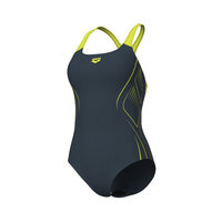 Arena W Reflecting Swimsuit Swim Pro Back asphalt-soft green 40