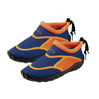 BECO Kinder neopreen surf- en zwemschoen, blauw/oranje, maat 27