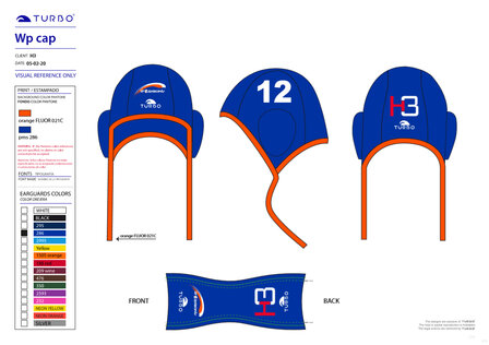 Special Made H3 Turbo Waterpolo cap Professional set 26 (Levertijd 4 tot 8 weken)