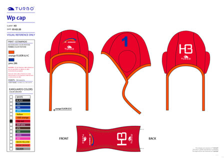 Special Made H3 Turbo Waterpolo cap Professional set 26 (Levertijd 4 tot 8 weken)