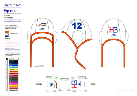 Special Made H3 Turbo Waterpolo cap Professional set 26 (Levertijd 4 tot 8 weken)