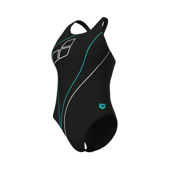 Arena W Trail Swimsuit V Back black 48