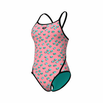 Arena W Dices Swimsuit Super Fly Back pink-multi-black 42
