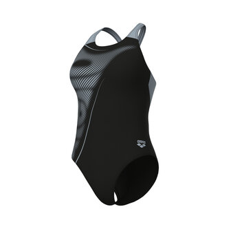Arena W Bright Glare Swimsuit V Back black-sea foam 48
