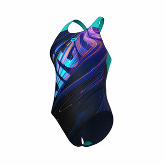 Arena W Flow Swimsuit V Back LB navy multi-water 42