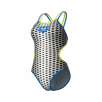 Arena W Double Cross Back One Piece white-blue-soft green 40