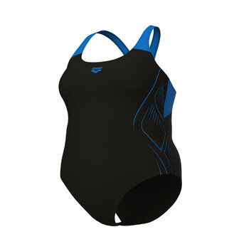 Arena W Reflecting Swimsuit One Piece Plus black-blue river 2X