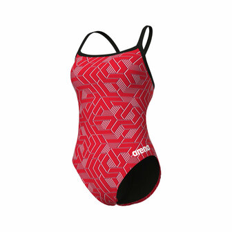 Arena W Escape Swimsuit Challenge Back black/team-red 42