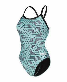 Arena W Escape Swimsuit Challenge Back black-waterblue multi 42