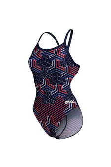 Arena W Kikko Pro Swimsuit Challenge Back red-white-blue 34
