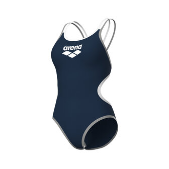 Arena W One Double Cross Back One Piece navy-white-silver 40