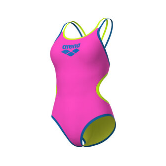 Arena W One Double Cross Back One Piece pink-blue river 42