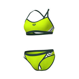 Arena W Icons Bikini Cross Back Solid artic lime-dark sage 40