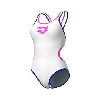 Arena W One Double Cross Back One Piece white-blue-pink 40