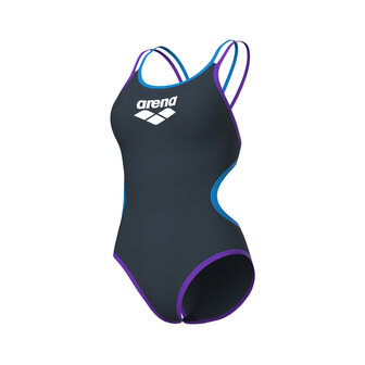 Arena W One Double Cross Back One Piece asphalt-purple 42