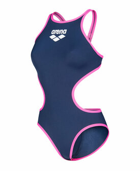 Arena W One Biglogo One Piece navy/fluo/pink 40
