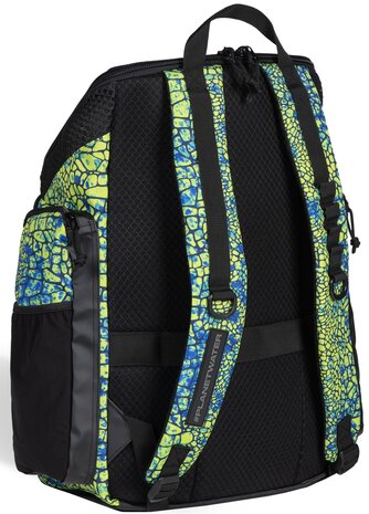 Arena One Go Backpack 45L AO snakeskin/green backside