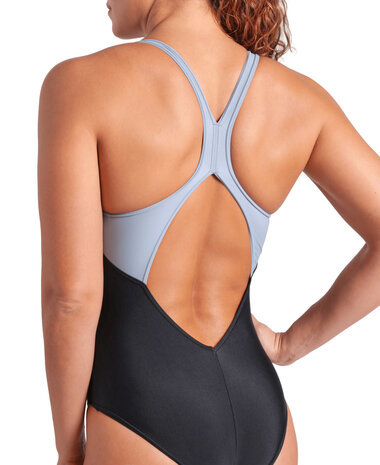 Arena W Bright Glare Swimsuit V Back black-sea foam 48 back