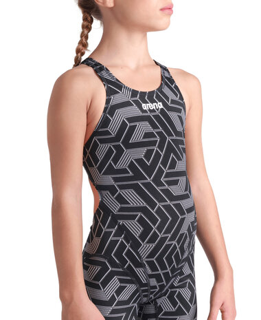 Aanbieding! Arena G Printed Full Body black multi kindermaat 164 4