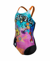 Arena G Swimsuit V Back Placement black-mango 12-13