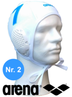 Arena waterpolo cap (size m/l) wit nummer 2
