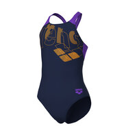 Arena G Tales Swimsuit V Back navy-violet 14-15