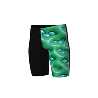Arena B Logo Graphic Swim Jammer black-soft green multi 14-15