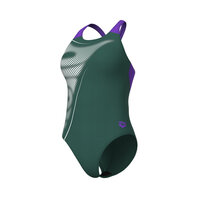 Arena W Bright Glare Swimsuit V Back mangrove-violet 46