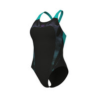 Arena W Spider Web Swimsuit V Back black-water 42